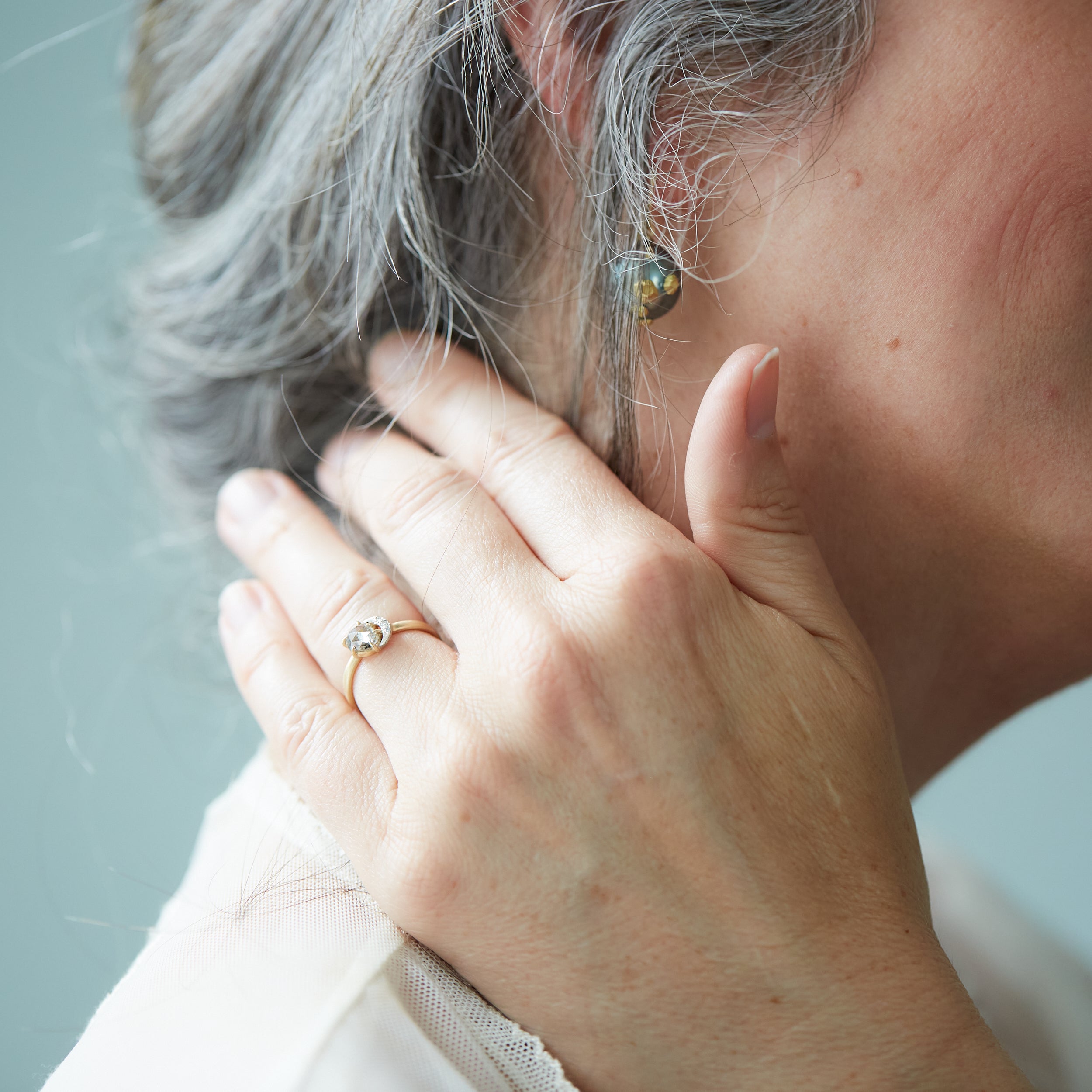 Upcycled rings made with soft solder on pure silver hammered bands