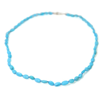 pale blue kingman turquoise beads are strung together on lavender silk in this nautical necklace, with a silver fish hook clasp