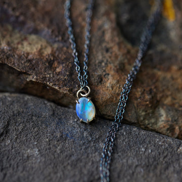 Coober Pedy opal necklace handmade by Hannah Bount Jewelry