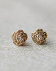 large pair of gold rose studs