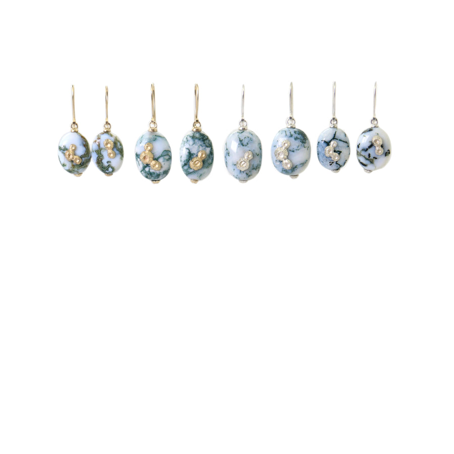 Indian opals with gold and silver barnacles by Hannah Blount Jewelry