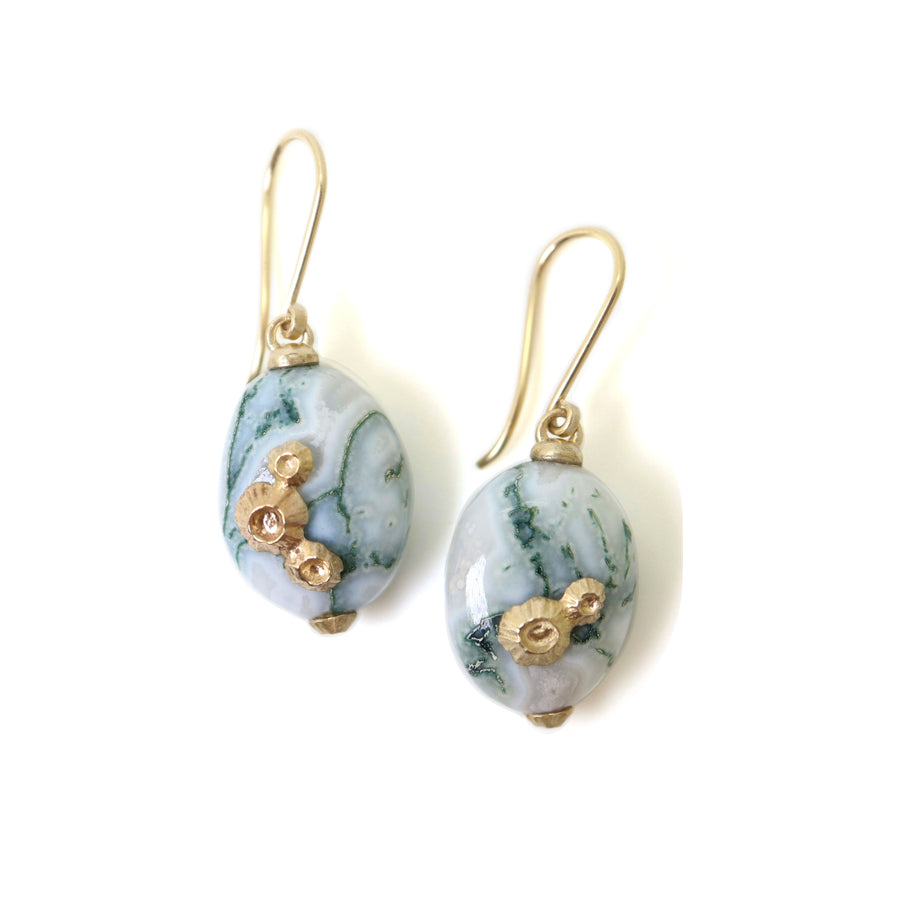 Indian opals with gold barnacles by Hannah Blount Jewelry