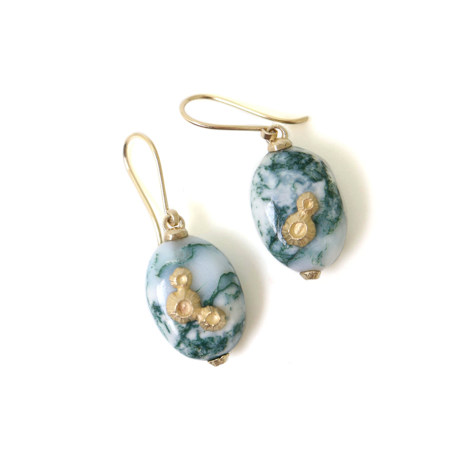 Indian opals with gold barnacles by Hannah Blount Jewelry