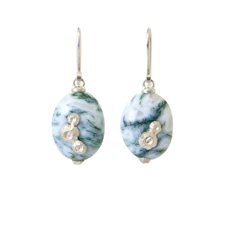 Indian opals with silver barnacles by Hannah Blount Jewelry