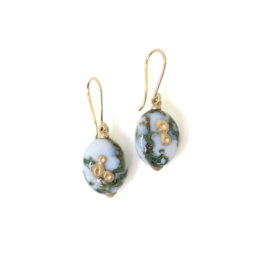 Indian opals with gold barnacles by Hannah Blount Jewelry