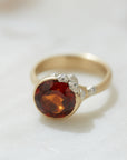 Hannah Blount Jewelry Red Sea Garnet Ruthie B. Ring with Barnacles and Diamonds