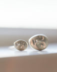 Hannah Blount Jewelry- Grey Lady Cameo Studs- Silver- Little and Large Sizes