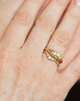 Gold cameo ring with diamond band - Hannah Blount