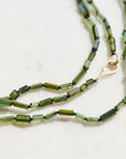 Green Tourmaline beaded necklace by Hannah Blount