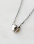 Little cameo silver necklace with diamond by Hannah Blount