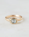 Water Sapphire + Diamond Vanity Ring