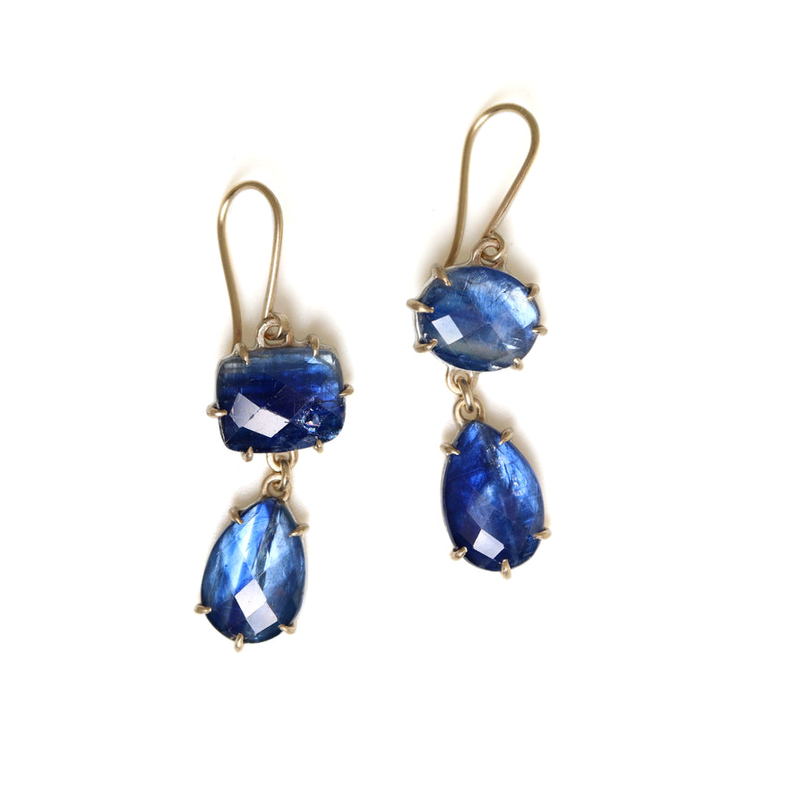 Blue tourmaline drop earrings by Hannah Blount