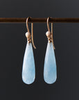 Kalmus Shore Aquamarine Scallop Shell Ruthie B. Earrings