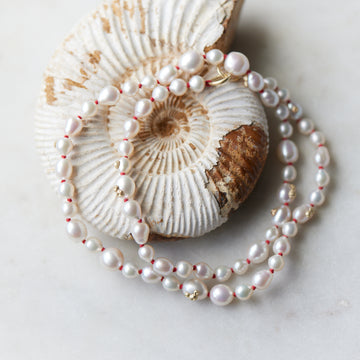 Lunar Baroque Pearl Ruthie B. Necklace with Barnacles