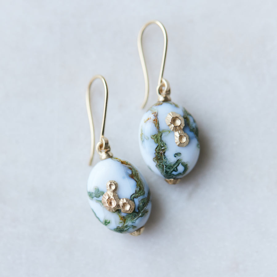 Indian opals with gold barnacles by Hannah Blount Jewelry