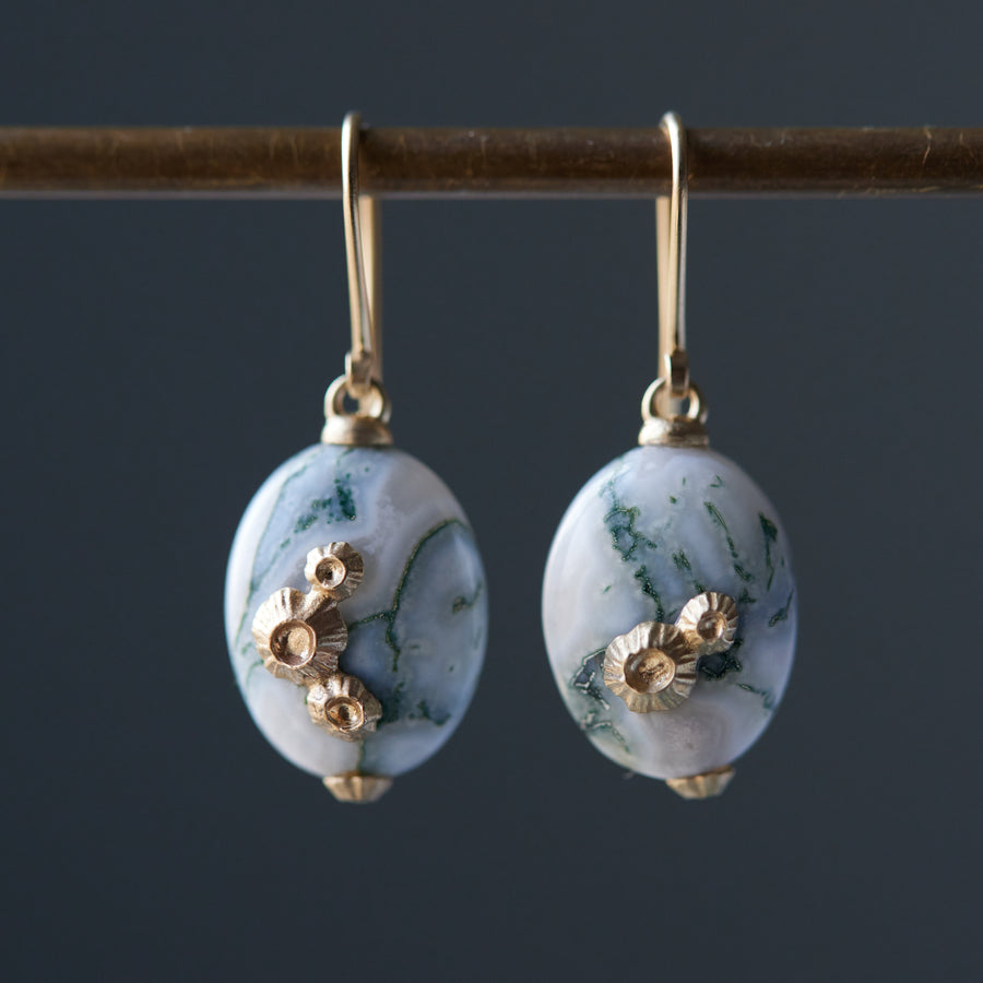 Indian opals with gold barnacles by Hannah Blount Jewelry