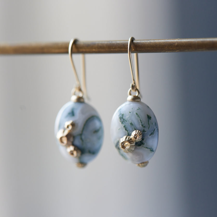 Indian opals with gold barnacles by Hannah Blount Jewelry