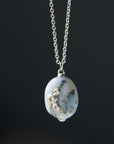 Indian opal necklaces with silver chain and barnacles by Hannah Blount