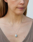 Indian opal necklaces with silver chain and barnacles by Hannah Blount