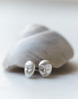 Silver cameo studs by Hannah Blount