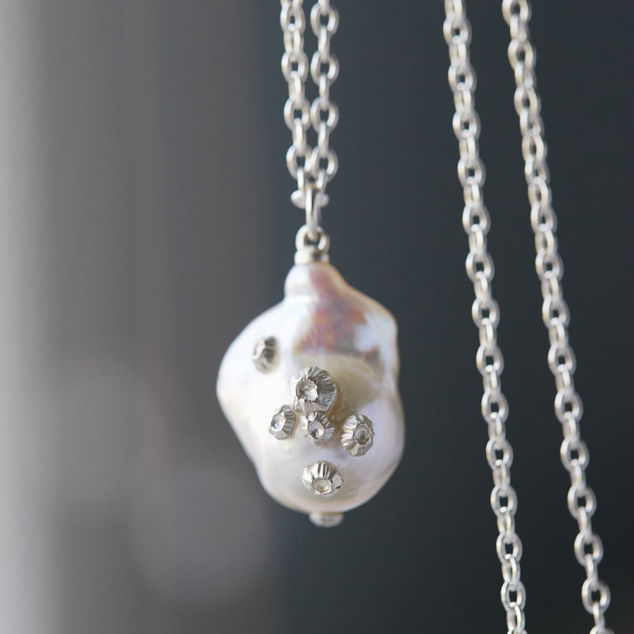 Grand Baroque Pearl Ruthie B. Necklace with Barnacles-Hannah Blount Jewelry