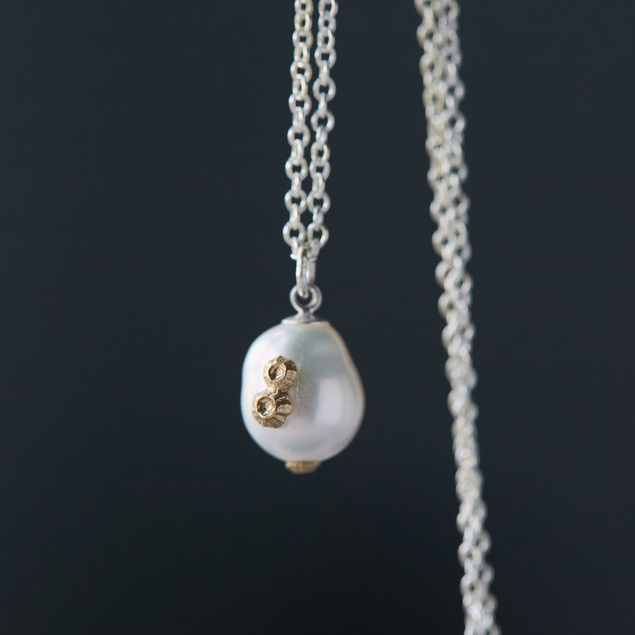 Damona's Glory Baroque Pearl Ruthie B. Necklace with Barnacles