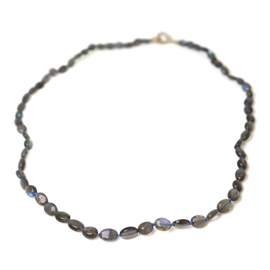 Laborite strand necklace with gold clasp by Hannah Blount