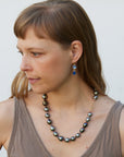 Tahitian pearl necklace with red silk thread