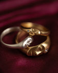 Cameo rings in gold and silver with diamonds - Hannah Blount