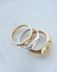 Cameo rings with diamonds - silver and gold - Hannah Blount