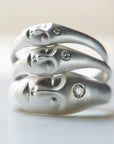 Silver cameo rings with diamonds - Hannah Blount