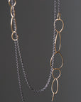 Chain necklace - oxidized silver and 14k gold - Hannah Blount