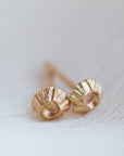 14k gold barnacle studs by Hannah Blount