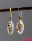 Mother of Pearl Ruthie B. Earrings with Barnacles