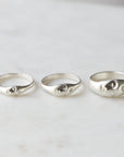 Silver cameo rings with diamonds - Hannah Blount