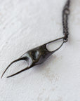 Skate egg case necklace - Oxidized silver - Hannah Blount