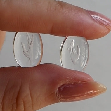 8.25ctct Quartz Hand Intaglio PAIR