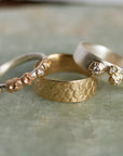 Barnacle and fish scale rings - silver and gold - Hannah Blount