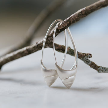 Sea snail hoops - bright silver - Hannah Blount