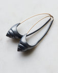 Sea snail hoops - oxidized silver - Hannah Blount