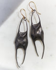 Skate egg case earrings - gold wire - Hannah Blount