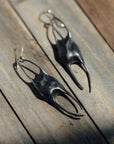 Skate egg case earrings - gold wire - Hannah Blount