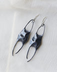 Skate egg case earrings - silver wire - Hannah Blount