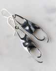 Skate egg case earrings - silver wire - Hannah Blount