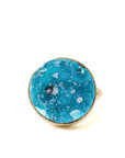 Ice Floe Drusy Chrysocolla Cameo Ring-Hannah Blount Jewelry