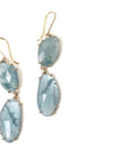 Pollux Aquamarine Vanity Earrings-Hannah Blount Jewelry