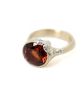 Red Sea Garnet Ruthie B. Ring with Diamonds-Hannah Blount Jewelry