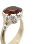 Red Sea Garnet Ruthie B. Ring with Diamonds-Hannah Blount Jewelry