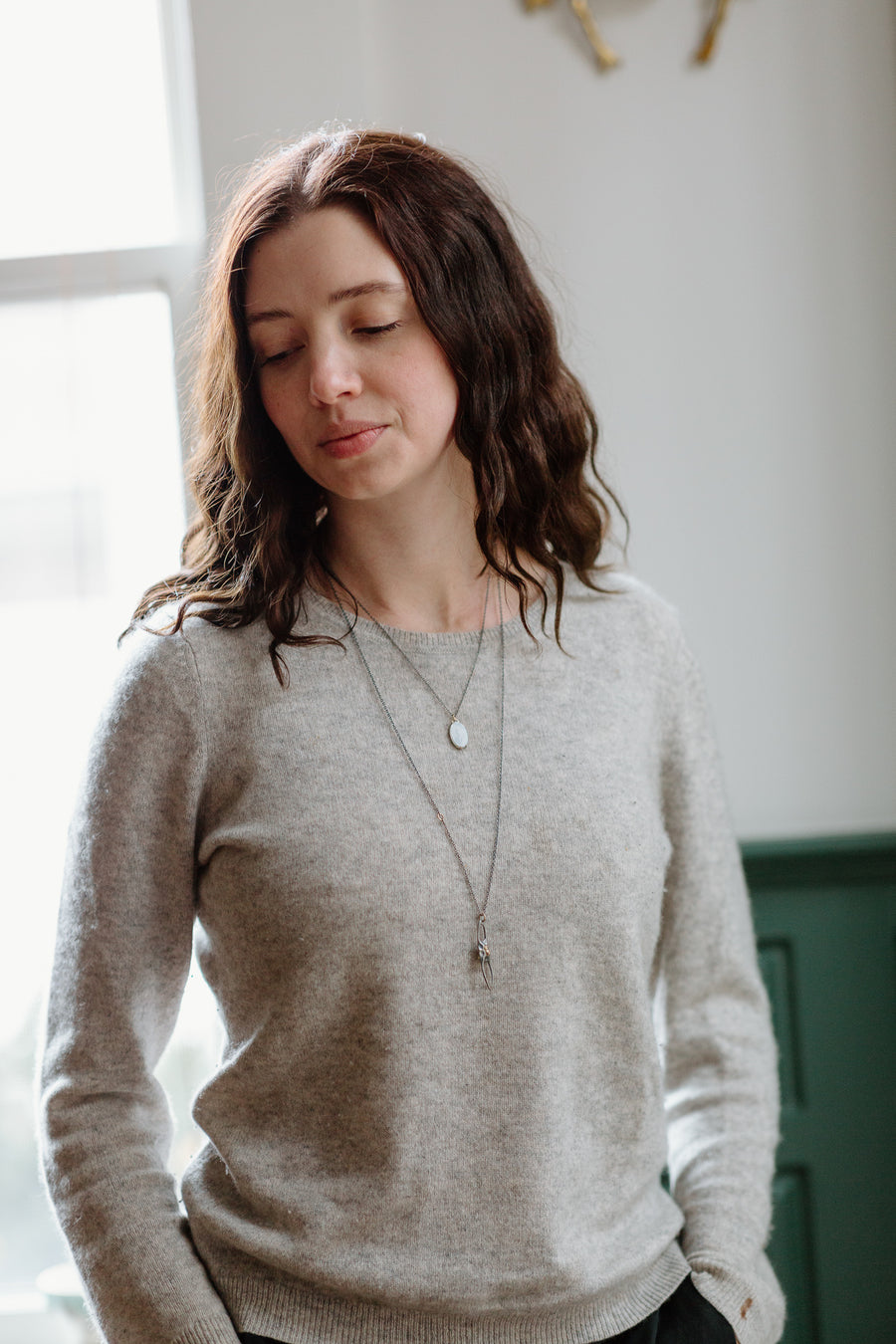 Medium Skate Egg Case Ruthie B. Necklace with Barnacles-Hannah Blount Jewelry