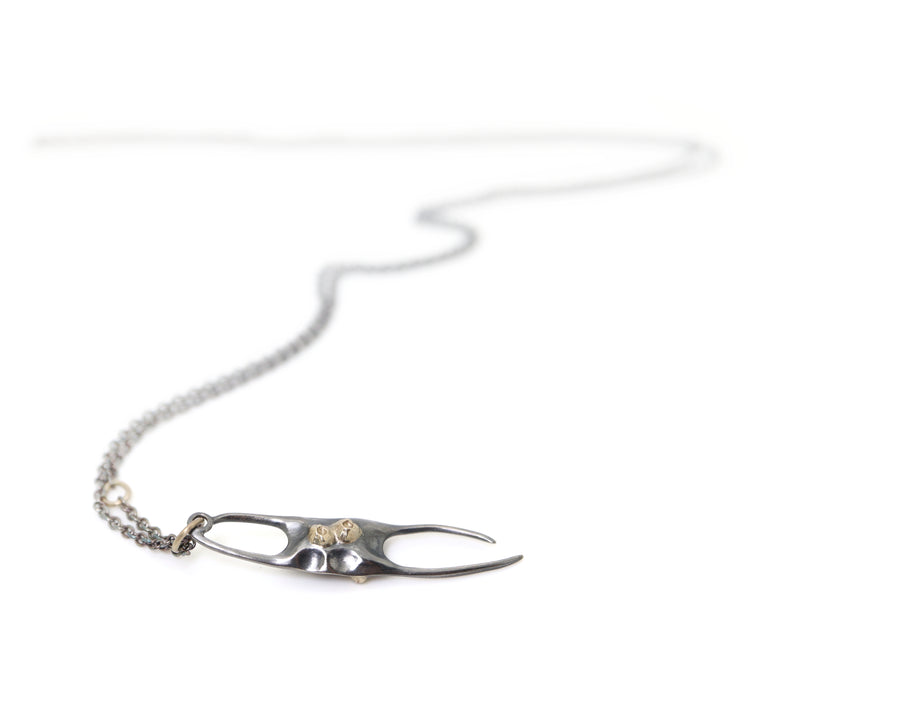 Medium Skate Egg Case Ruthie B. Necklace with Barnacles-Hannah Blount Jewelry